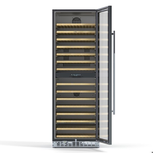 Koolmore 23 in. Dual Zone, Full Glass Door Wine Cooler Refrigerator, Freestanding or Built-In Unit, 15 cu ft. - KM-CW155DZ-SS