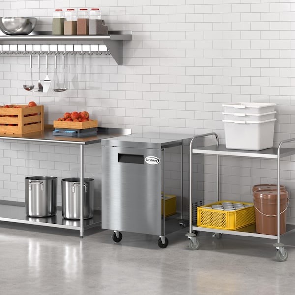 Koolmore 27 in. One Door Commercial Undercounter Refrigerator 5 cu. ft. in Stainless-Steel KM-UCR-1DSS - KM-UCR-1DSS