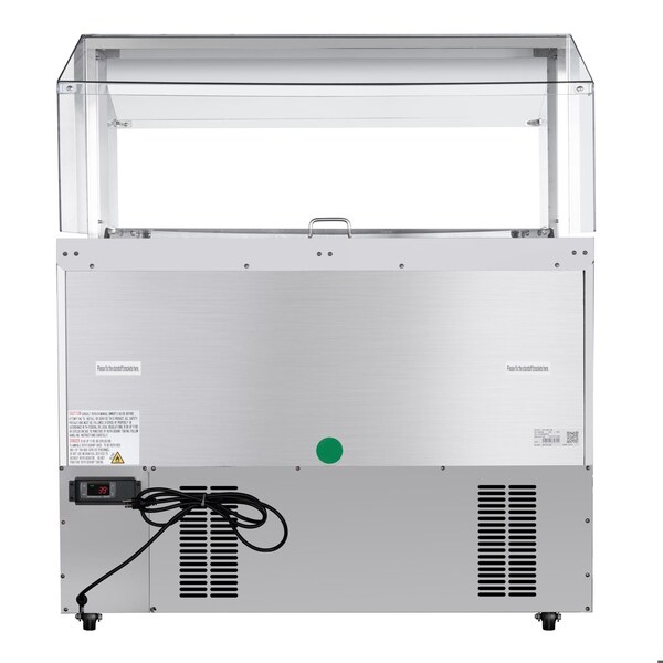 Koolmore 48 in. Commercial Refrigerated Prep Station with Sneeze Guard and Buffet Slide, 9 Pans with Covers - KM-RBT-48CSFG