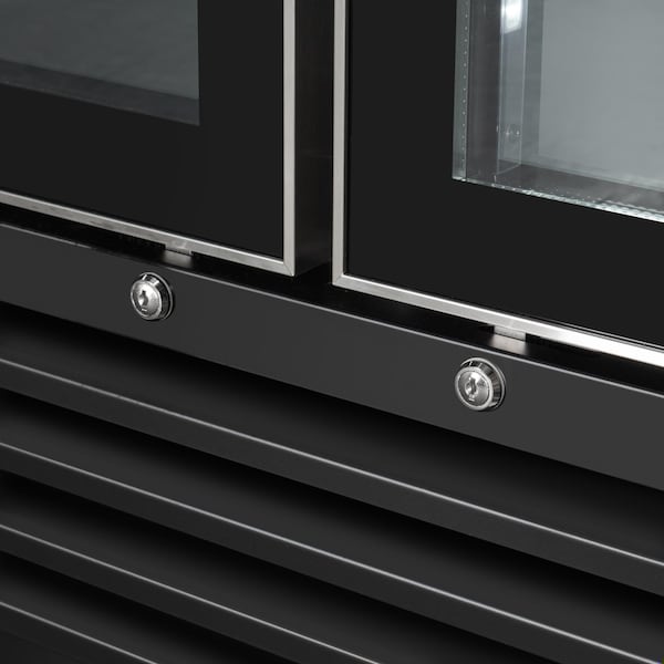 Koolmore 47 in. Two-Door Commercial Display Merchandiser Refrigerator in Sleek Black, 35 cu. ft. ETL Listed - KM-MDR-2GD-35CNL-BK