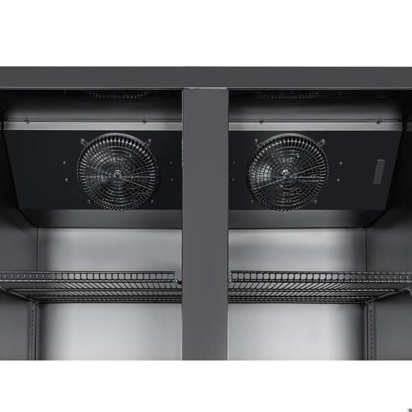 Koolmore 47 in. Two-Door Commercial Display Merchandiser Refrigerator in Sleek Black, 35 cu. ft. ETL Listed - KM-MDR-2GD-35CNL-BK