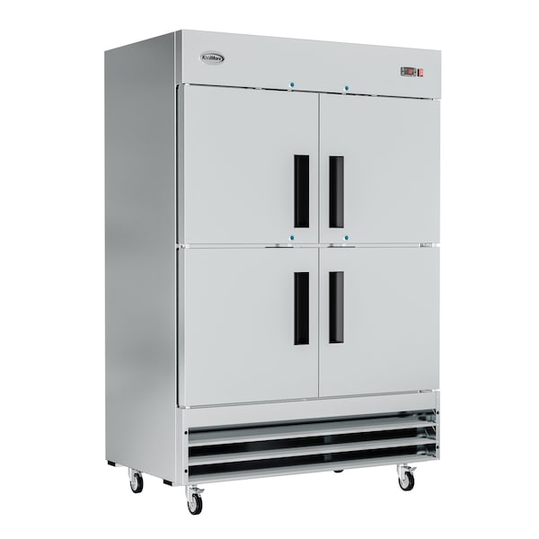Koolmore 54 in. Commercial Stainless Steel Solid Half Door Reach-In Refrigerator 47 cu. ft. - RIR-2D-SSHD