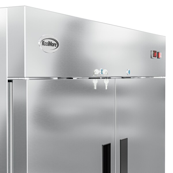 Koolmore 54 in. Commercial Stainless Steel Solid Half Door Reach-In Refrigerator 47 cu. ft. - RIR-2D-SSHD