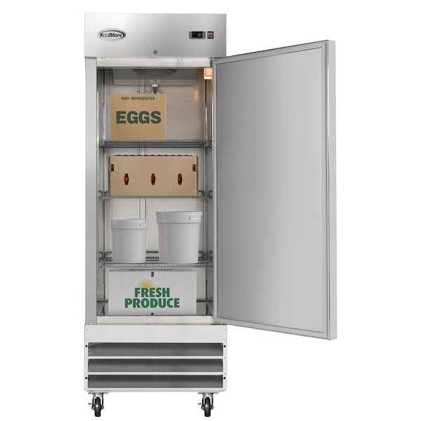 Koolmore 29 in. One Door Commercial Reach-in Refrigerator, 23 cu. ft. in Stainless-Steel RIR-1D-SS - RIR-1D-SS