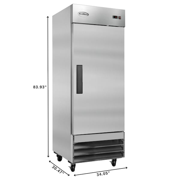 Koolmore 29 in. One Door Commercial Reach-in Refrigerator, 23 cu. ft. in Stainless-Steel RIR-1D-SS - RIR-1D-SS