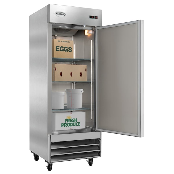 Koolmore 29 in. One Door Commercial Reach-in Refrigerator, 23 cu. ft. in Stainless-Steel RIR-1D-SS - RIR-1D-SS