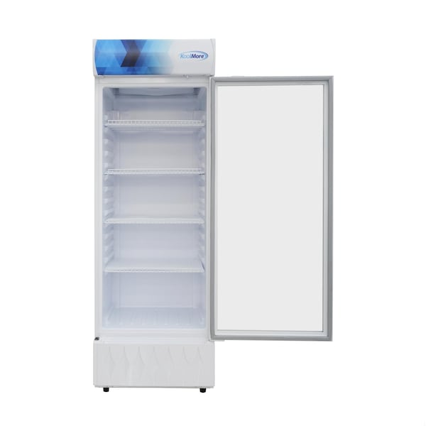 Koolmore 24 in. One-Door Commercial Merchandiser Refrigerator in White, 12 Cu. Ft. KM-MDR-1GD-12CWH - KM-MDR-1GD-12CWH