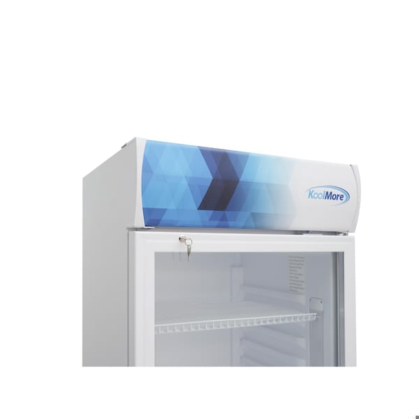 Koolmore 24 in. One-Door Commercial Merchandiser Refrigerator in White, 12 Cu. Ft. KM-MDR-1GD-12CWH - KM-MDR-1GD-12CWH