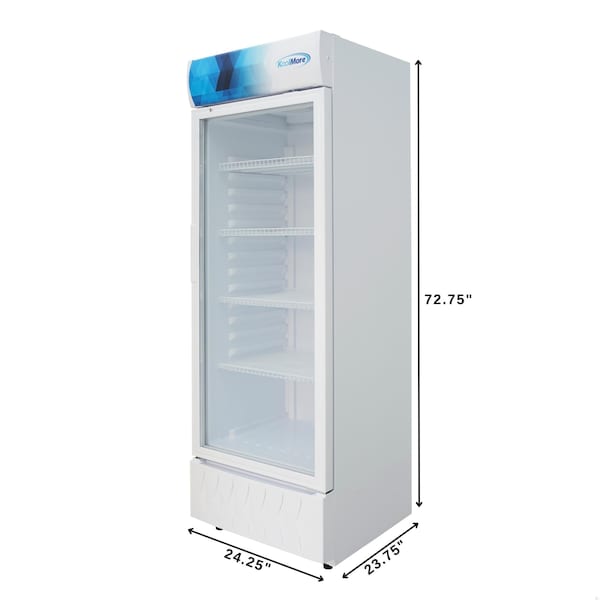 Koolmore 24 in. One-Door Commercial Merchandiser Refrigerator in White, 12 Cu. Ft. KM-MDR-1GD-12CWH - KM-MDR-1GD-12CWH