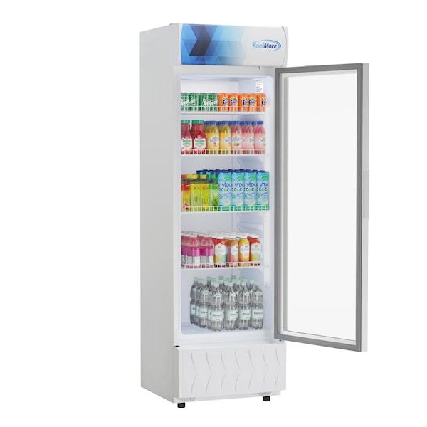 Koolmore 22 in. One-Door Commercial Merchandiser Refrigerator in White, 9 Cu. Ft. KM-MDR-9CPWH - KM-MDR-9CPWH
