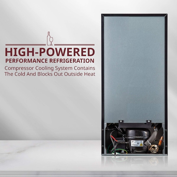 Schmck Schmecke 18 Bottle Compressor Wine Refrigerator, Freestanding Wine Cooler with Lock, Black - SHMFWCC181LB