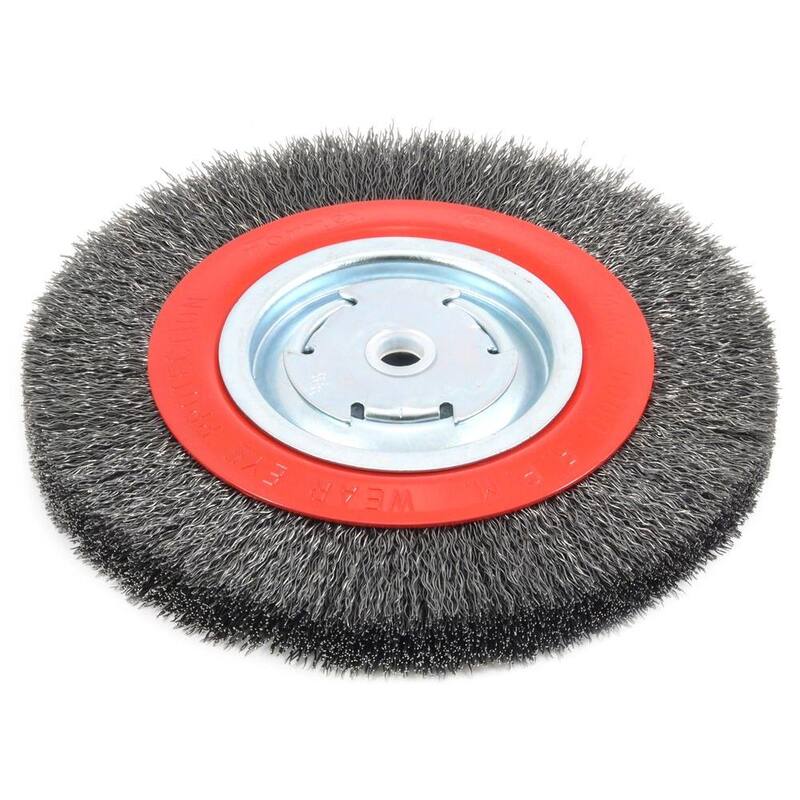 Brocha de alambre crimpado grueso de 8 pulgadas x 1/2 pulgadas y 5/8 pulgadas de ancho de cara amplia con arbor - 72762.