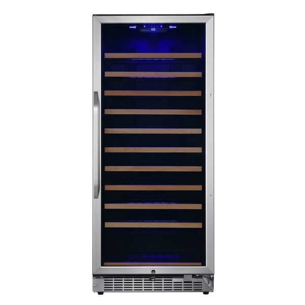 Edgestar 24 Inch Wide 111 Bottle Capacity Free Standing Single Zone Wine Cooler with Even Cooling Technology - CWR1212SZ