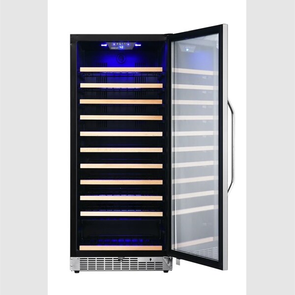 Edgestar 24 Inch Wide 111 Bottle Capacity Free Standing Single Zone Wine Cooler with Even Cooling Technology - CWR1212SZ