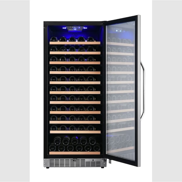 Edgestar 24 Inch Wide 111 Bottle Capacity Free Standing Single Zone Wine Cooler with Even Cooling Technology - CWR1212SZ