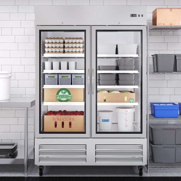 Koolmore 54 in. Commercial Two Glass Door Convertible Reach-In Refrigerator/Freezer with 49 Cu. Ft. Capacity - KM-RIC-2DGD