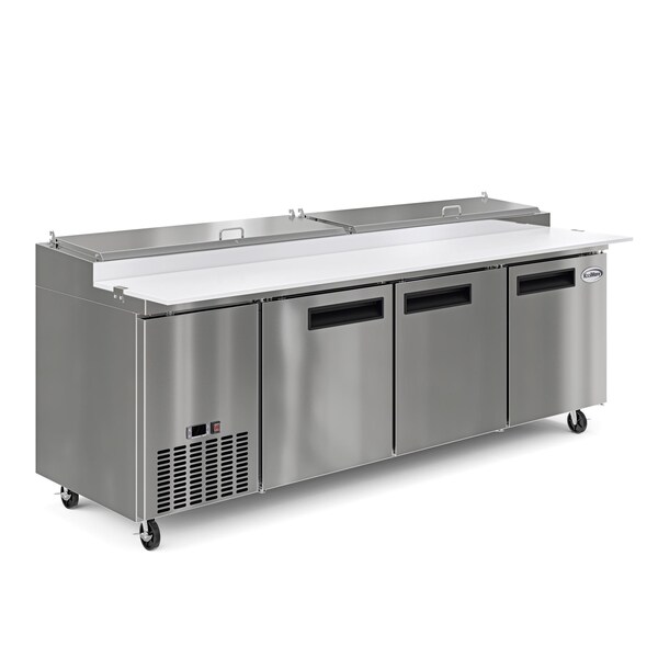 Koolmore 92 In. Three Door Commercial Pizza Prep Refrigerator in Stainless-Steel KM-RPPS-3DSS - KM-RPPS-3DSS