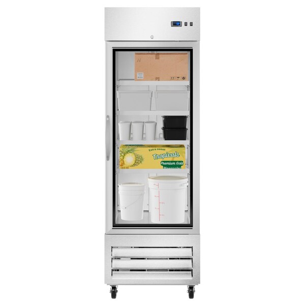 Koolmore 27 in. Commercial One Glass Door Convertible Reach-In Refrigerator/Freezer with 23 Cu. Ft. Capacity - KM-RIC-1DGD