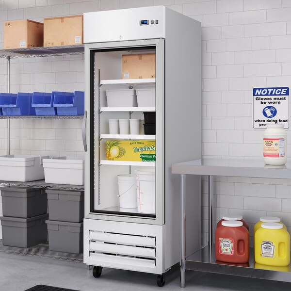 Koolmore 27 in. Commercial One Glass Door Convertible Reach-In Refrigerator/Freezer with 23 Cu. Ft. Capacity - KM-RIC-1DGD