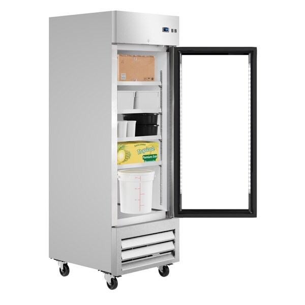 Koolmore 27 in. Commercial One Glass Door Convertible Reach-In Refrigerator/Freezer with 23 Cu. Ft. Capacity - KM-RIC-1DGD