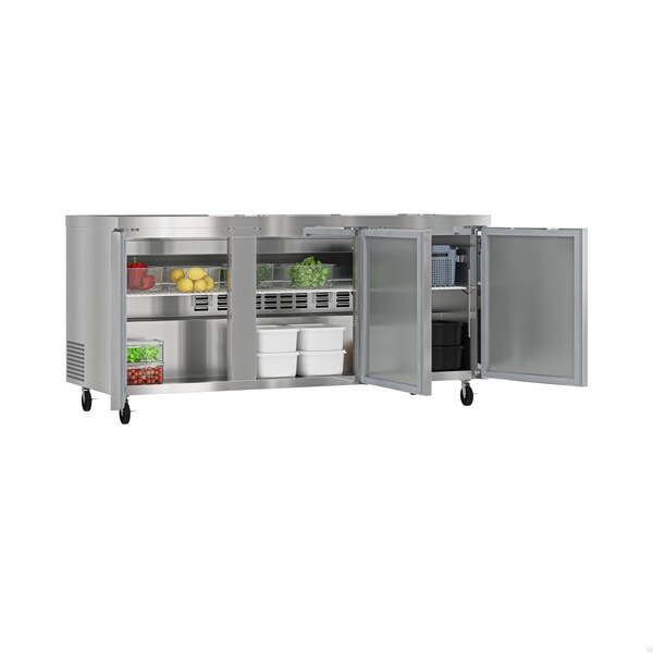 Koolmore 72 in. Three Door Commercial Undercounter Refrigerator 18 cu. ft. KM-UCR-3DSS - KM-UCR-3DSS