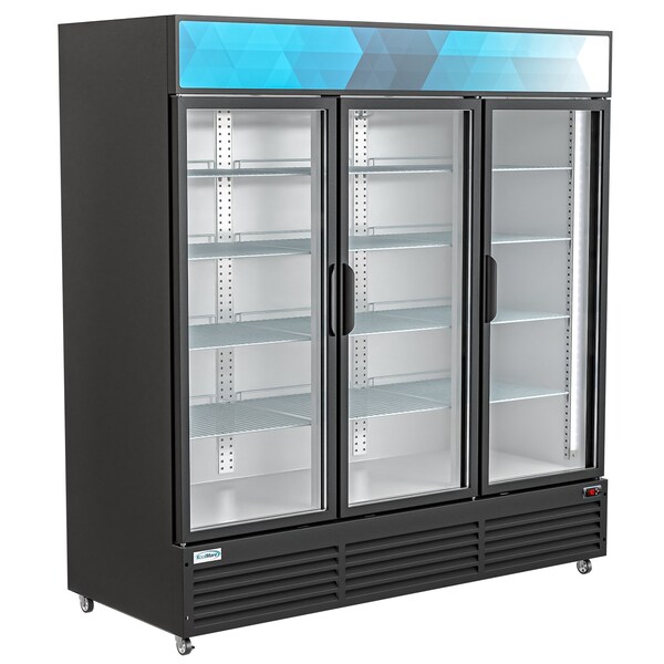 Koolmore 71 in. Three-Door Merchandiser Refrigerator - 56 Cu Ft. - MDR-3GD-63C