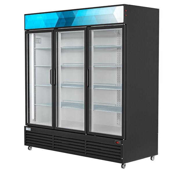 Koolmore 71 in. Three-Door Merchandiser Refrigerator - 56 Cu Ft. - MDR-3GD-63C