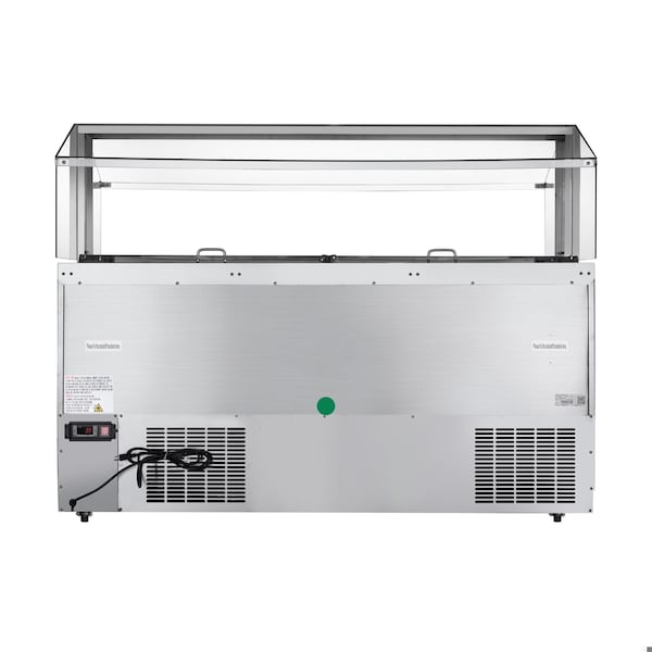 Koolmore 72 in. Commercial Refrigerated Prep Station with Sneeze Guard and Buffet Slide, 15 Pans Storage - KM-RBT-72CSFG