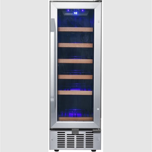 Edgestar 12 Inch Wide 18 Bottle BuiltIn Single Zone Wine Cooler with Reversible Door and LED Lighting - CWR182SZ