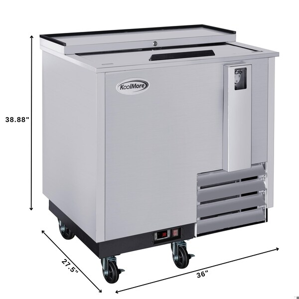 Koolmore 36 in. Commercial Bottle Cooler in Stainless-Steel with Built-In Opener, ETL Listed, 9 cu. ft. - KM-BOC36-SS