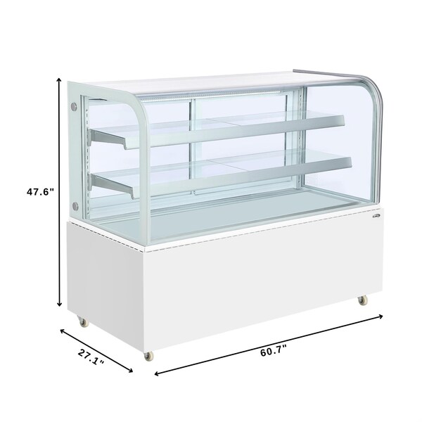 Koolmore 60 in. Refrigerated Bakery Display Case, 17.6 cu. ft. in White - KM-CDHF-17C-WH