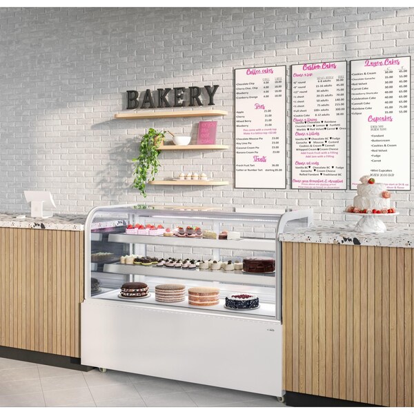 Koolmore 60 in. Refrigerated Bakery Display Case, 17.6 cu. ft. in White - KM-CDHF-17C-WH