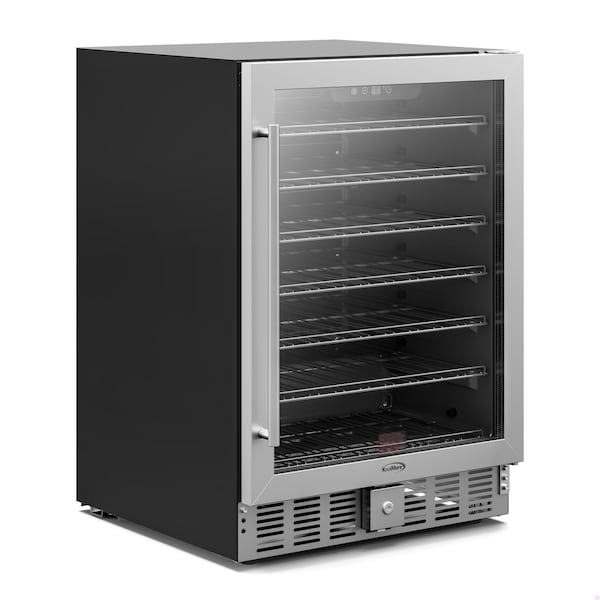 Koolmore 23.4 in. Stainless Steel, Glass-Door Built-In Refrigerator and Beverage Cooler 5 Cu. ft. - KM-BIR5C-GD