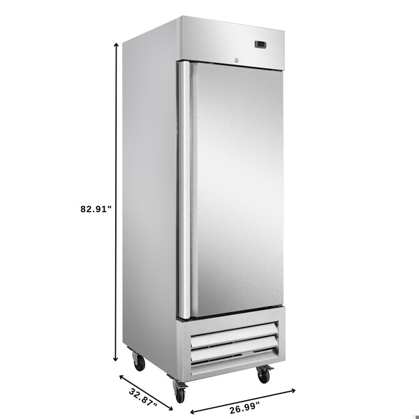 Koolmore 27 in. Commercial One Door Convertible Refrigerator/Freezer with 23 Cu. Ft. Capacity KM-RIC-1DSS - KM-RIC-1DSS