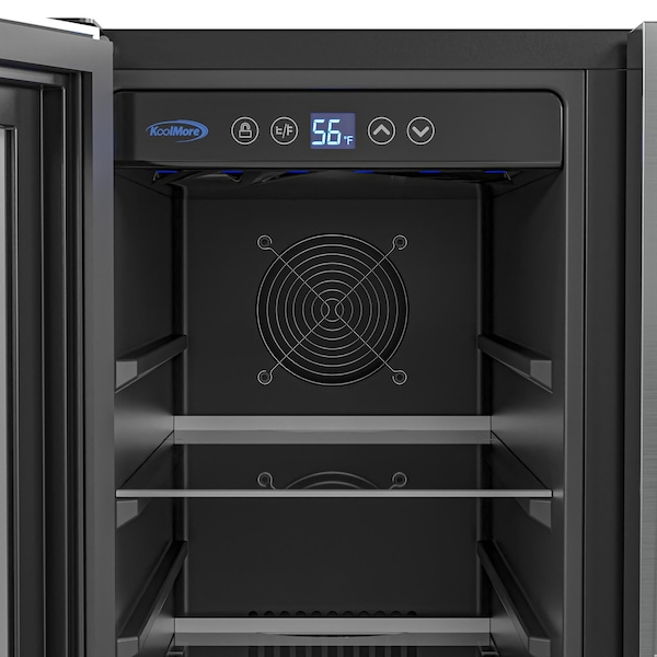 Koolmore 24 in. Dual Zone, Full Glass Door, 21-Bottle Wine and Beverage Cooler, Freestanding or Built-in Unit - KM-CWB1830-SS