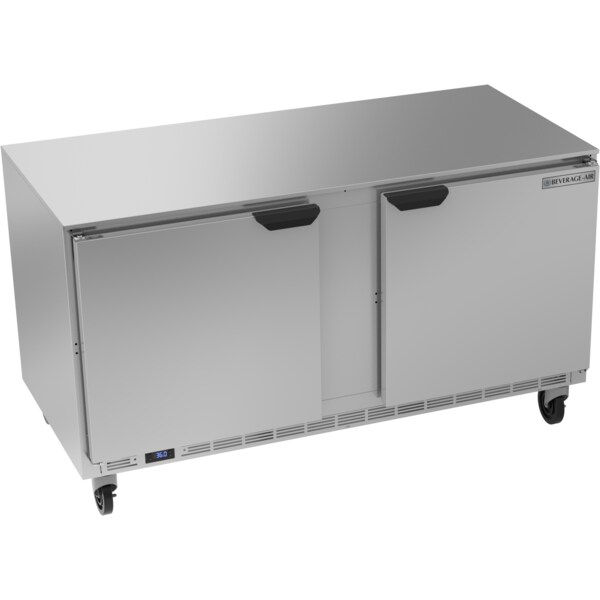 Beverage-Air Refrigerator, Undercounter, Two Door, 60" W, 14.75 cu. ft., 115 Volt - UCR60AHC