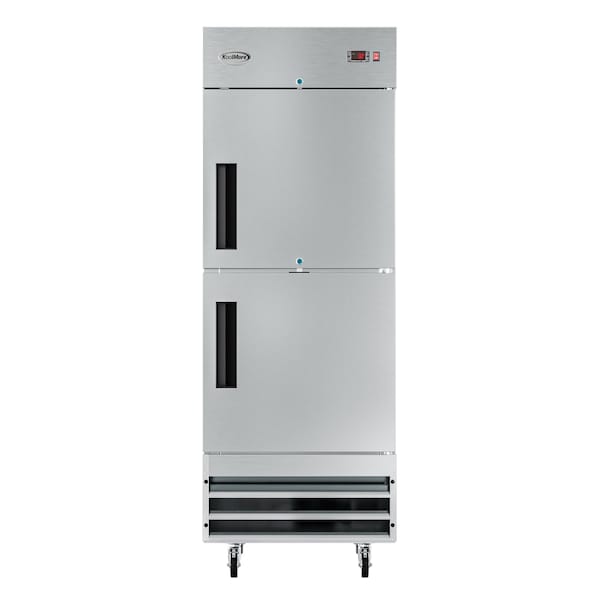 Koolmore 29 in. Commercial Stainless Steel Solid Half Door Reach-In Refrigerator, 23 cu. ft. - RIR-1D-SSHD