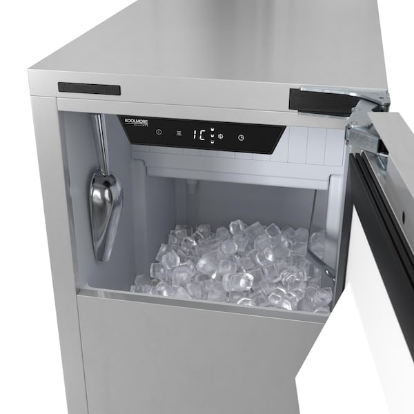 Koolmore Reserve 15 in. Residential Panel Ready Ice Maker 57 lbs/24hr in Stainless-Steel - KM-BIM57-PR