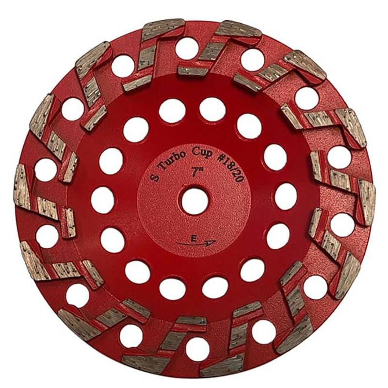 Rueda de rectificado de diamante agresiva de alto rendimiento de 7 pulgadas, grano #18/20, segmento S, 5/8 pulg.-11 rosca - ZWP0700A5