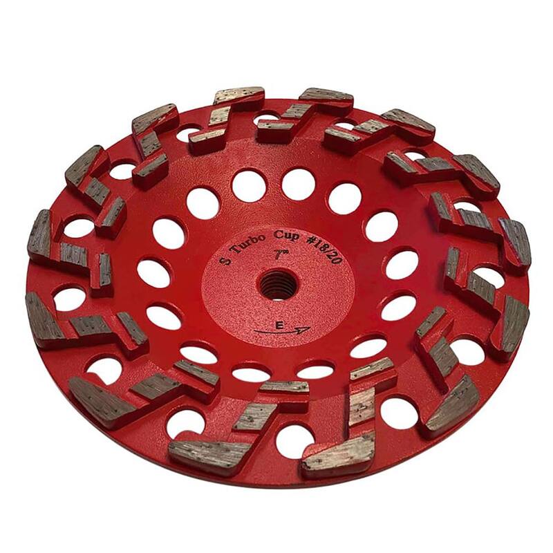 Rueda de rectificado de diamante agresiva de alto rendimiento de 7 pulgadas, grano #18/20, segmento S, 5/8 pulg.-11 rosca - ZWP0700A5