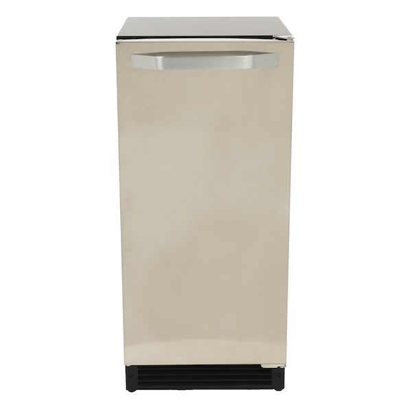 Maxx Ice Shallow Depth Indoor Built-In Undercounter Ice Maker, 15 in., 25 lbs, Crescent Cubes, Stainless Steel - MIM25C