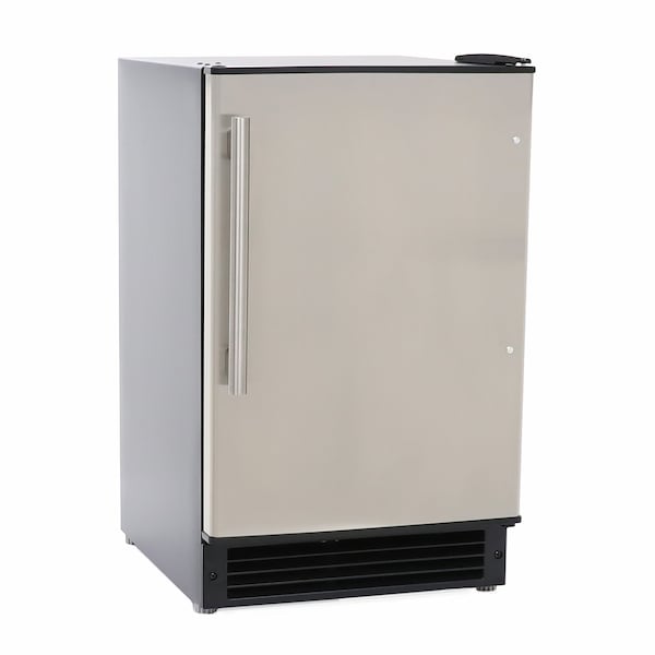 Maxx Ice Countertop or Built-In Ice Maker, 15 in.W, 15 lbs, Crescent Ice Cubes, Black with Stainless Steel Door - MIMC15C