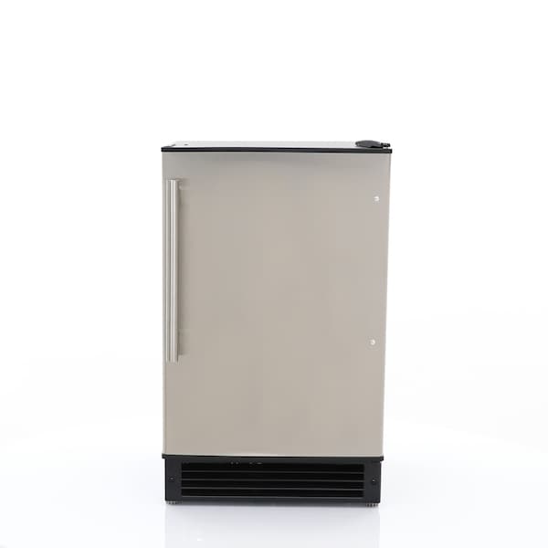 Maxx Ice Countertop or Built-In Ice Maker, 15 in.W, 15 lbs, Crescent Ice Cubes, Black with Stainless Steel Door - MIMC15C