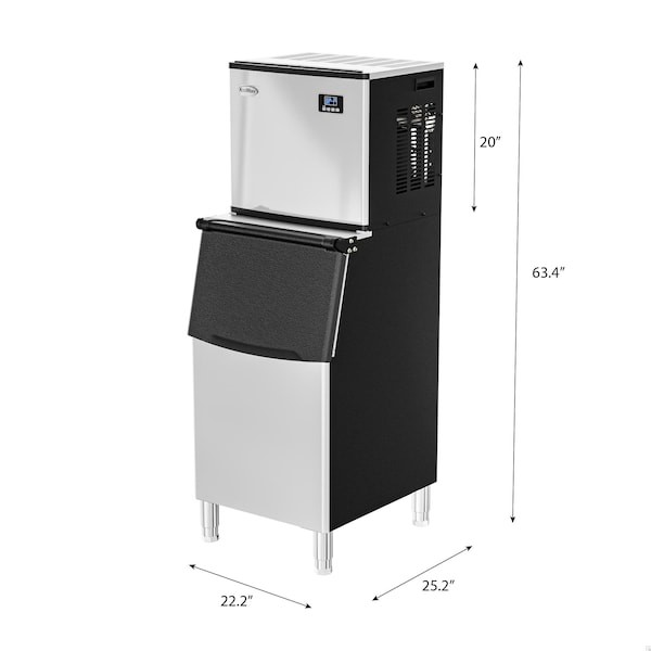Koolmore 25 in. Stainless-Steel Commercial Ice Maker with Full Cube Production, 420 Lbs/24h - KM-CIM-400