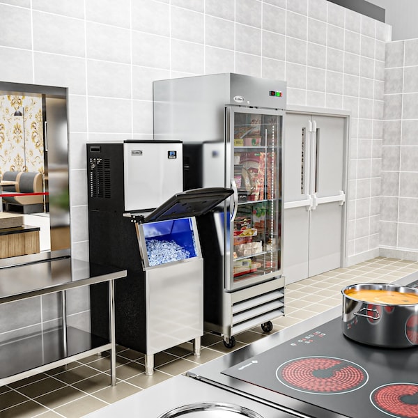 Koolmore 25 in. Stainless-Steel Commercial Ice Maker with Full Cube Production, 420 Lbs/24h - KM-CIM-400