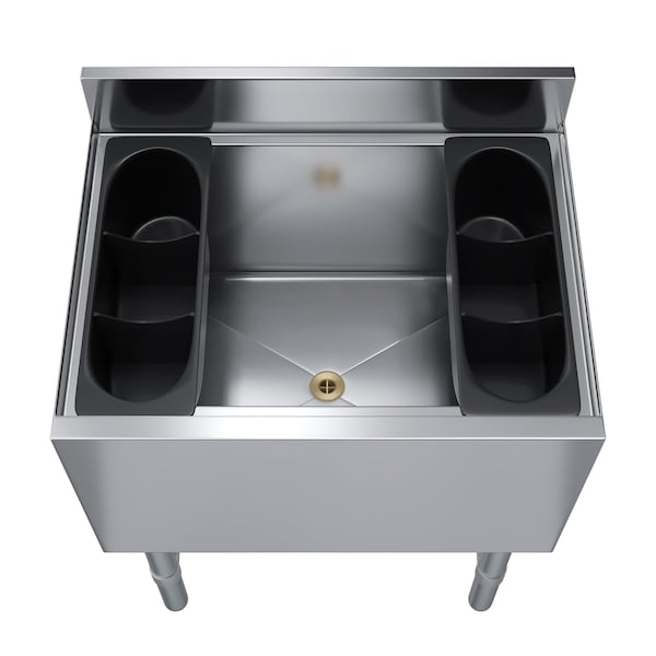 Amgood 18.5in x 24in x 33in. Stainless Steel Ice Chest with Sliding Lid. Large Ice Bin. NSF - ICE BIN FSIB-182412-Z