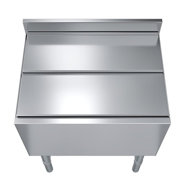 Amgood 18.5in x 24in x 33in. Stainless Steel Ice Chest with Sliding Lid. Large Ice Bin. NSF - ICE BIN FSIB-182412-Z