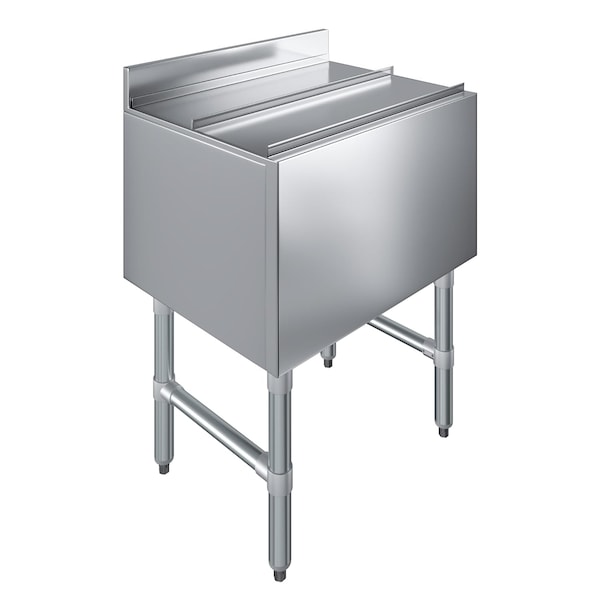 Amgood 18.5in x 24in x 33in. Stainless Steel Ice Chest with Sliding Lid. Large Ice Bin. NSF - ICE BIN FSIB-182412-Z