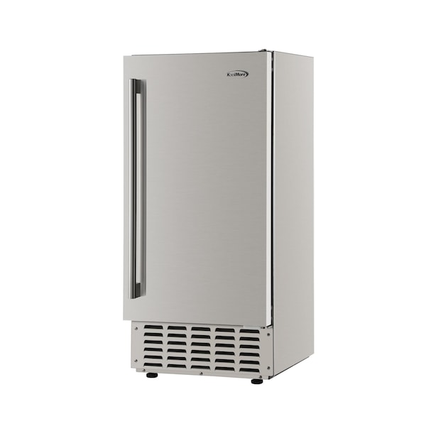 Koolmore 15 in. Built-in Residential Pearl Ice Nugget Maker, 66lb /day with Drain Pump in Stainless-Steel - KM-BIM66-NSS