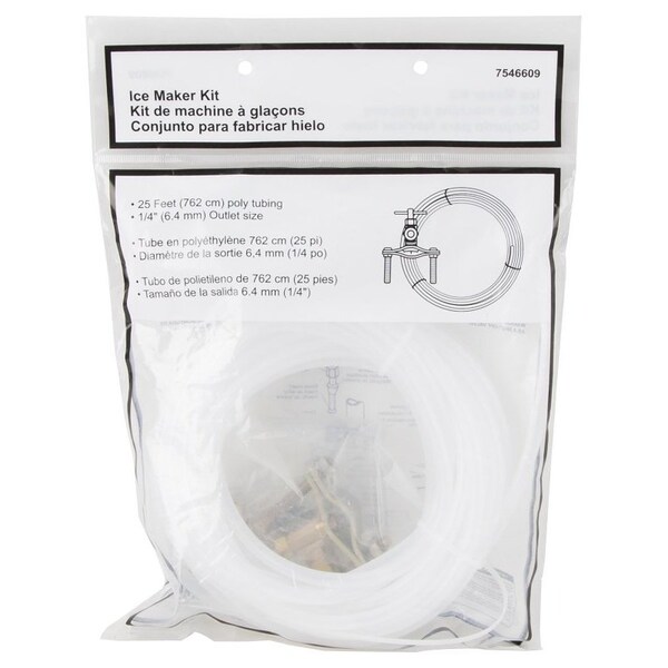 Prosource PMB-270-3LF Ice Maker Installation Kit, Brass, Plastic, Copper Saddle Valve and White Plastic Tube - PMB-270-3LF3L